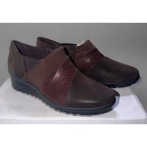 NIB Womens Clarks Cloudsteppers Slip On Wedge Comfort Shoe Sz 5 M